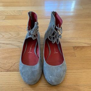 Jeffrey Campbell Grey Suede Ankle Flats